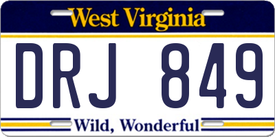 WV license plate DRJ849