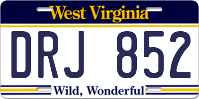 WV license plate DRJ852
