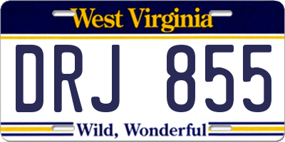 WV license plate DRJ855
