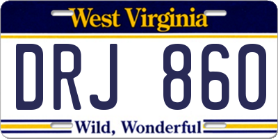 WV license plate DRJ860