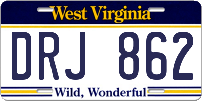 WV license plate DRJ862