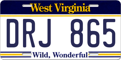 WV license plate DRJ865
