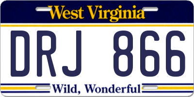 WV license plate DRJ866
