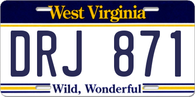 WV license plate DRJ871