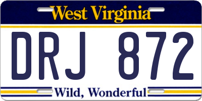 WV license plate DRJ872