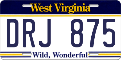 WV license plate DRJ875