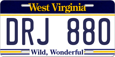 WV license plate DRJ880