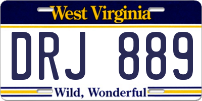 WV license plate DRJ889