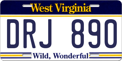 WV license plate DRJ890
