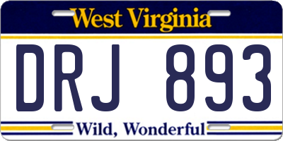 WV license plate DRJ893