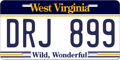 WV license plate DRJ899