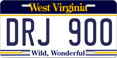 WV license plate DRJ900