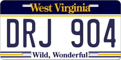 WV license plate DRJ904