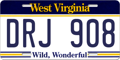 WV license plate DRJ908