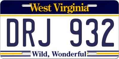 WV license plate DRJ932