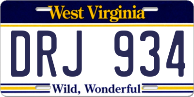 WV license plate DRJ934