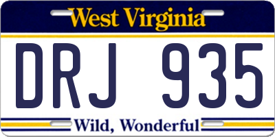 WV license plate DRJ935