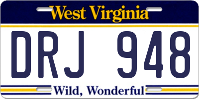 WV license plate DRJ948