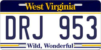 WV license plate DRJ953