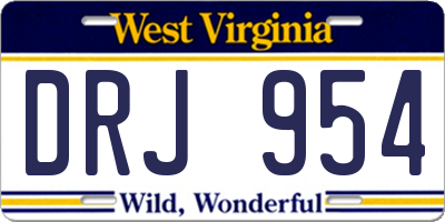 WV license plate DRJ954