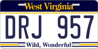 WV license plate DRJ957