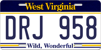 WV license plate DRJ958