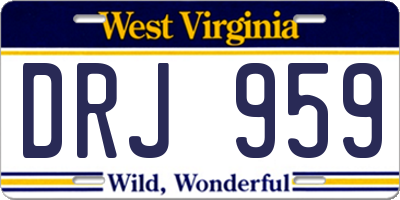 WV license plate DRJ959