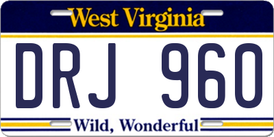 WV license plate DRJ960