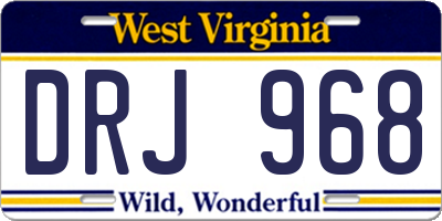 WV license plate DRJ968