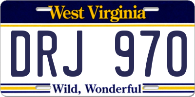 WV license plate DRJ970