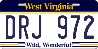WV license plate DRJ972