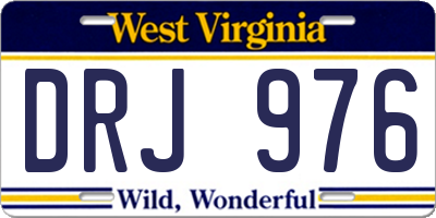 WV license plate DRJ976