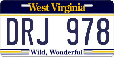 WV license plate DRJ978