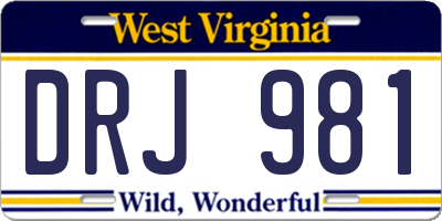 WV license plate DRJ981