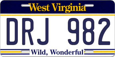 WV license plate DRJ982