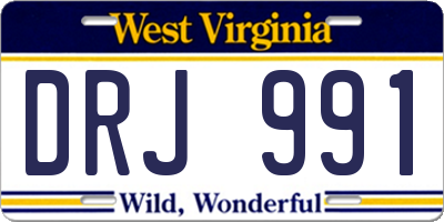 WV license plate DRJ991