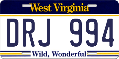 WV license plate DRJ994