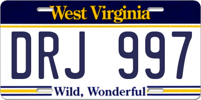 WV license plate DRJ997