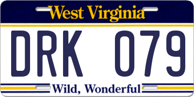 WV license plate DRK079