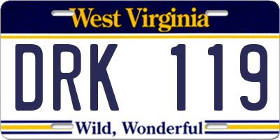WV license plate DRK119