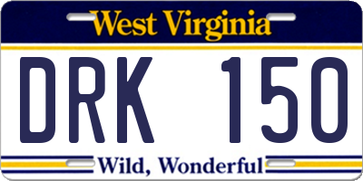 WV license plate DRK150