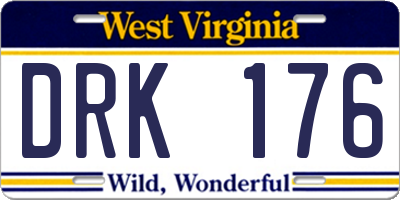 WV license plate DRK176