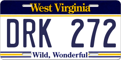 WV license plate DRK272