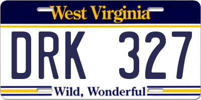 WV license plate DRK327