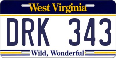 WV license plate DRK343