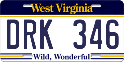 WV license plate DRK346