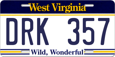 WV license plate DRK357