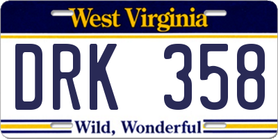 WV license plate DRK358