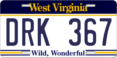 WV license plate DRK367