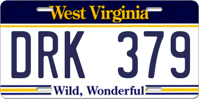 WV license plate DRK379